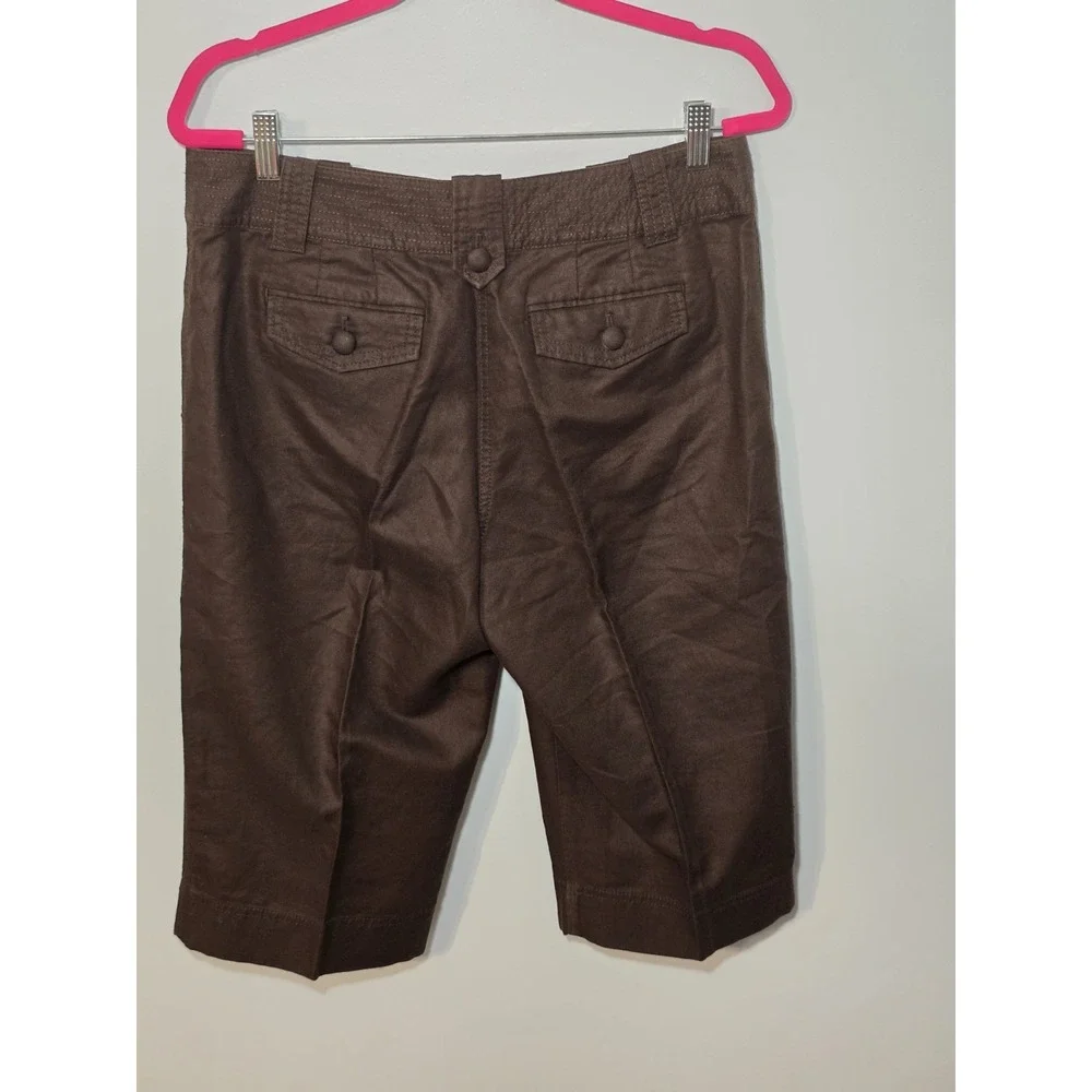 Ann Taylor Petites Chocolate Brown Linen‎ Cotton Capris Size 10P